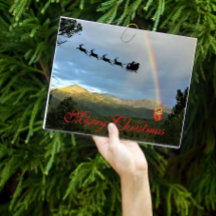 Mountain Landscape Santa Christmas Rainbow Gift
