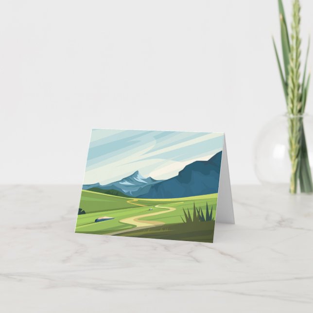Mountain landscape thank you card (Front)