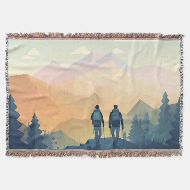 Mountain landscape throw blanket (Front)