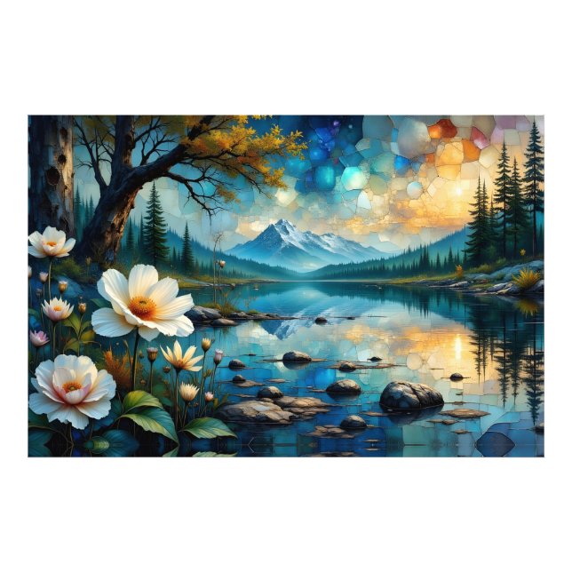 Mountain Landscape Water Reflection Photo Print (Front)