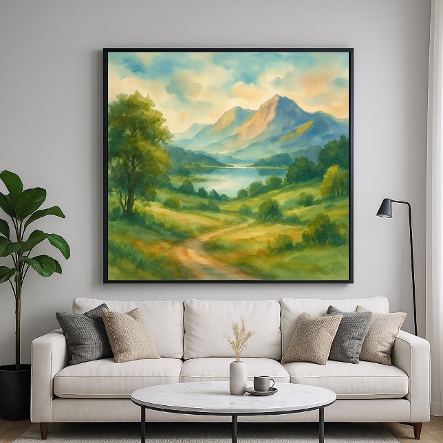 Mountain Landscape - Watercolor Painting Style Art Poster (Creator Uploaded)