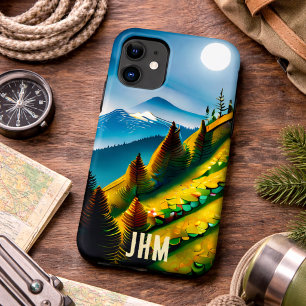 Mountain Landscape with Full Moon  Case-Mate iPhone Case