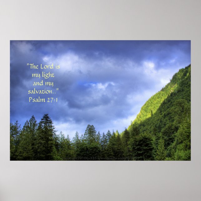 Mountain Light HDR Print w/Scripture Verse (Front)