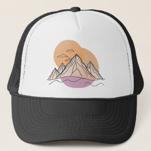 Mountain Line Art Trucker Hat