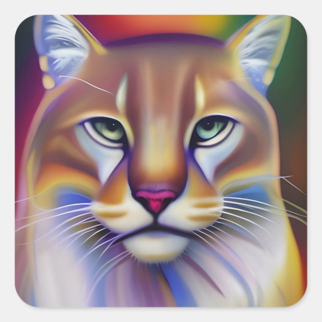 Mountain Lion Art  Square Sticker (Front)