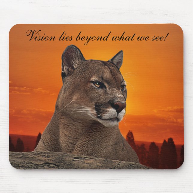 Mountain lion at sunset mouse pad (Front)