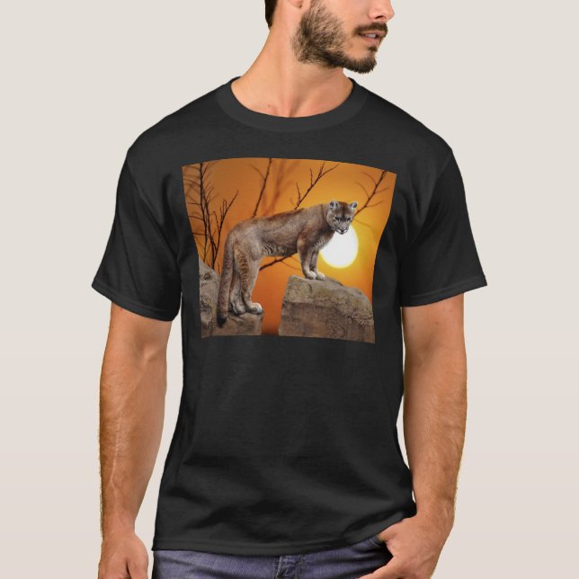 Mountain lion at sunset T-Shirt (Front)