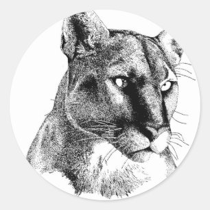 Mountain Lion Classic Round Sticker