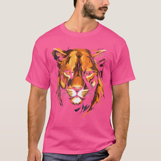 Mountain Lion Colourful Animal Wildlife Wildlife L T-Shirt (Front)