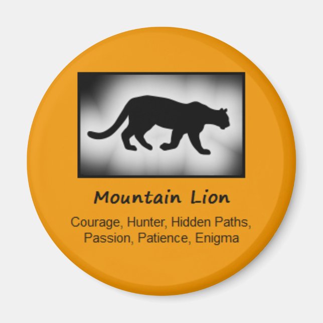 Mountain Lion Cougar Totem Animal Spirit Meaning Magnet (Front)