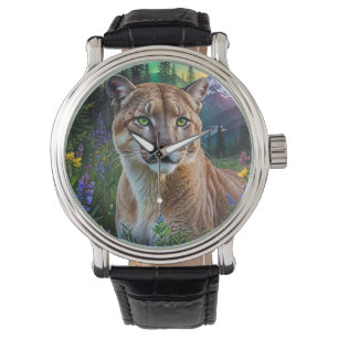 Mountain Lion Floral  Watch