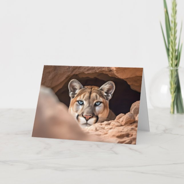 Mountain Lion Greeting Card (Front)