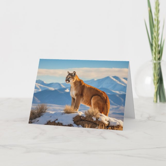 Mountain Lion Greeting Card (Front)