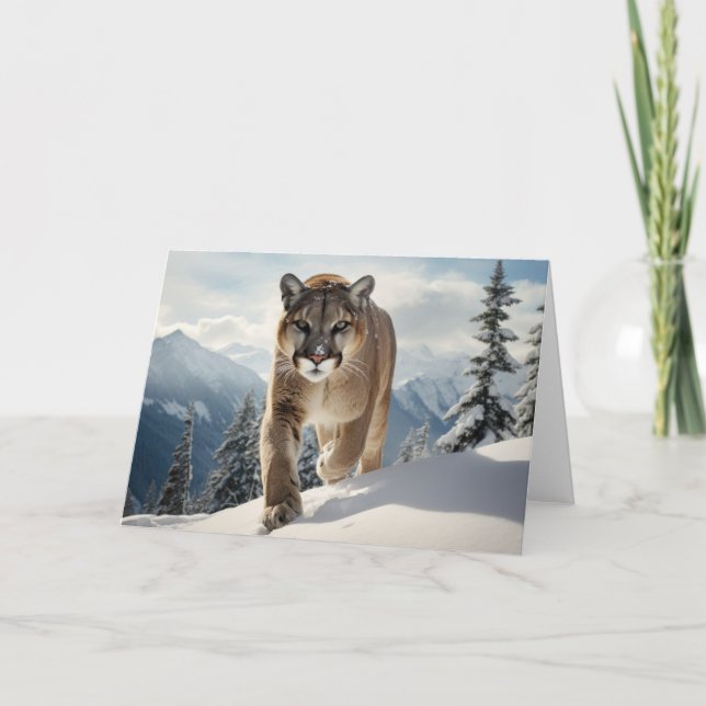 Mountain Lion Greeting Card (Front)