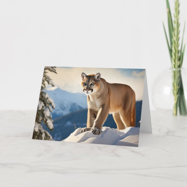 Mountain Lion Greeting Card (Front)