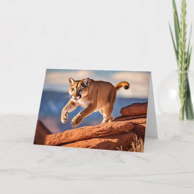Mountain Lion Greeting Card (Front)