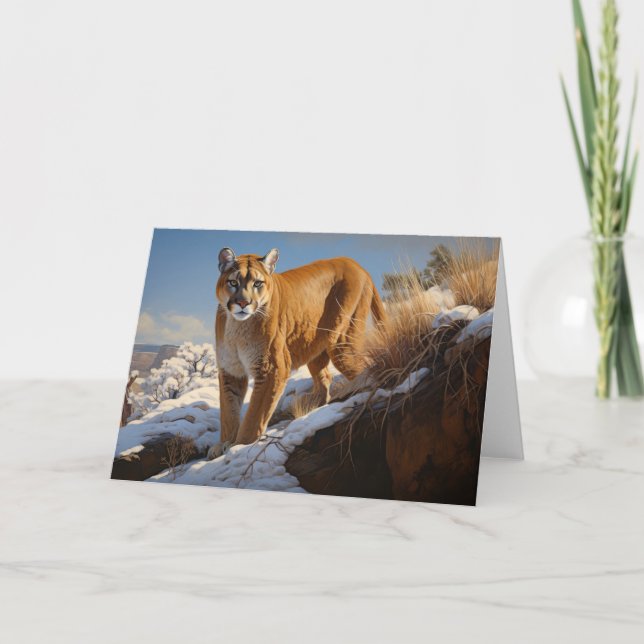Mountain Lion Greeting Card (Front)