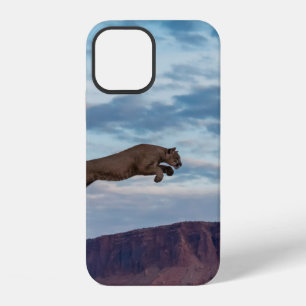 Mountain Lion Jumping Morning Skyjump,lion,animal, iPhone 12 Case