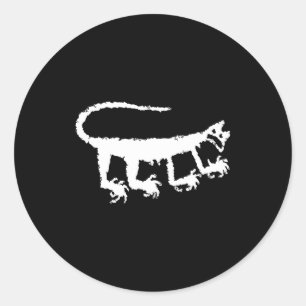 Mountain Lion Petroglyph _1  Classic Round Sticker