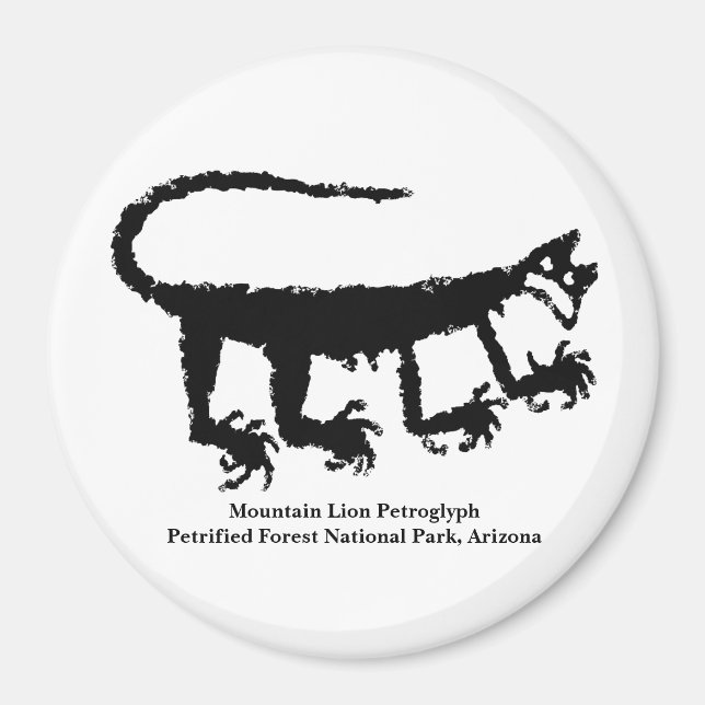 Mountain Lion Petroglyph Magnet (Front)