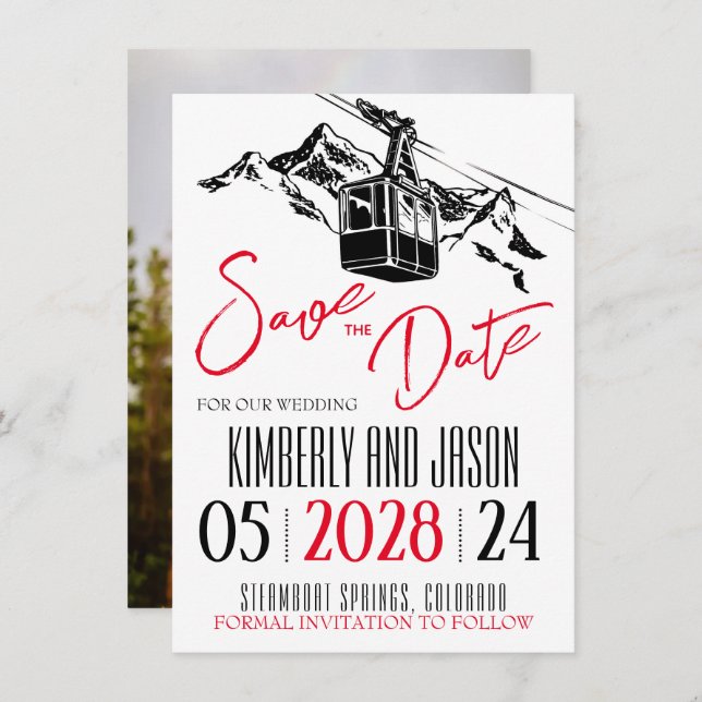 Mountain Love Red Save The Date (Front/Back)