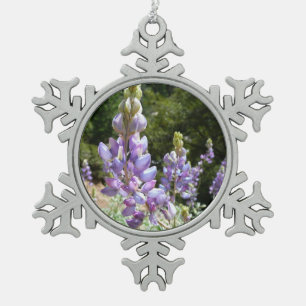 Mountain Lupins at Yosemite Snowflake Pewter Christmas Ornament