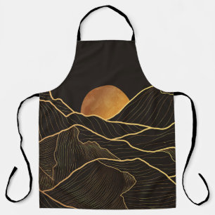 Mountain Luxury: Golden Line Elegance Apron