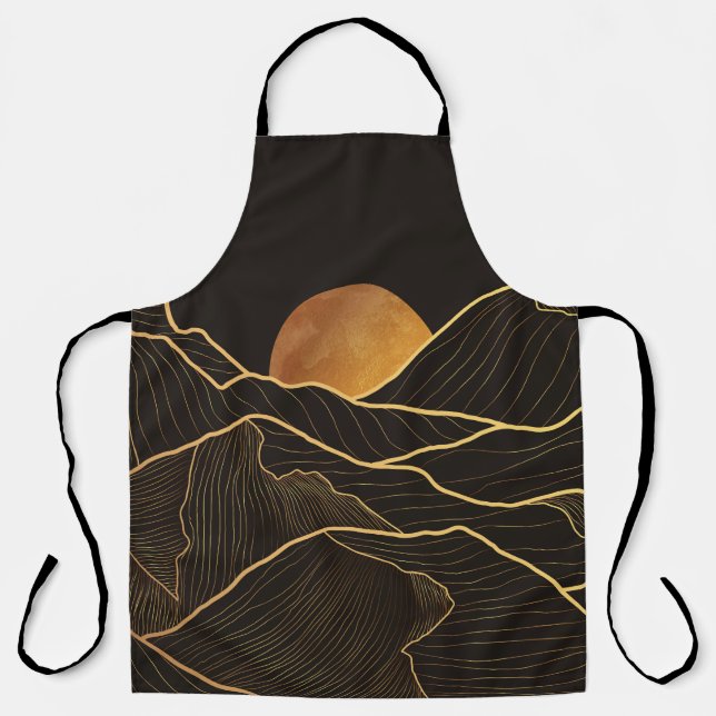 Mountain Luxury: Golden Line Elegance Apron (Front)
