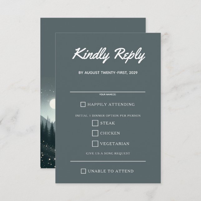 Mountain Magic Food Choices RSVP Card (Front/Back)