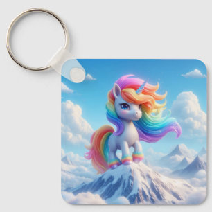 Mountain Magic Rainbow Unicorn Key Ring