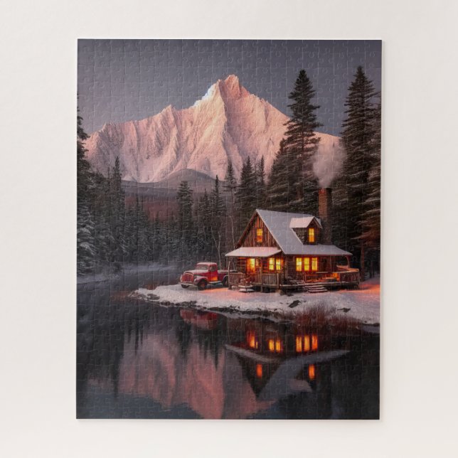 Mountain Magic Retreat: A Cosy Cabin Christmas Und Jigsaw Puzzle (Vertical)