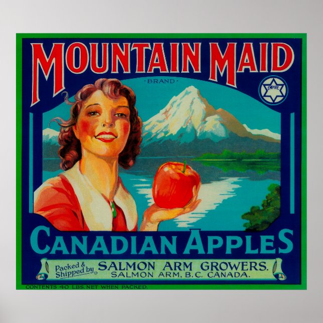 Mountain Maid Apple LabelCanada Poster (Front)