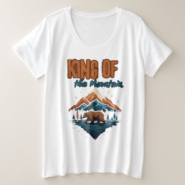 Mountain Majesty: Brown Bear in the Wild Plus Size T-Shirt (Design Front)