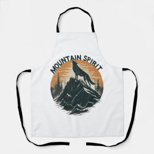 Mountain Majesty Wolf Howling on the Peak Apron