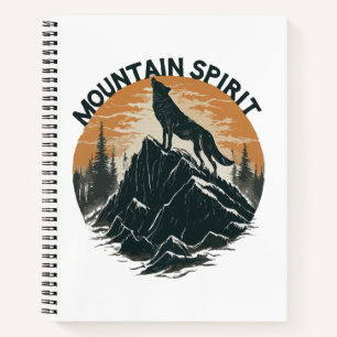 Mountain Majesty Wolf Howling on the Peak Notebook