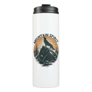 Mountain Majesty Wolf Howling on the Peak Thermal Tumbler