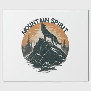 Mountain Majesty Wolf Howling on the Peak Wrapping Paper