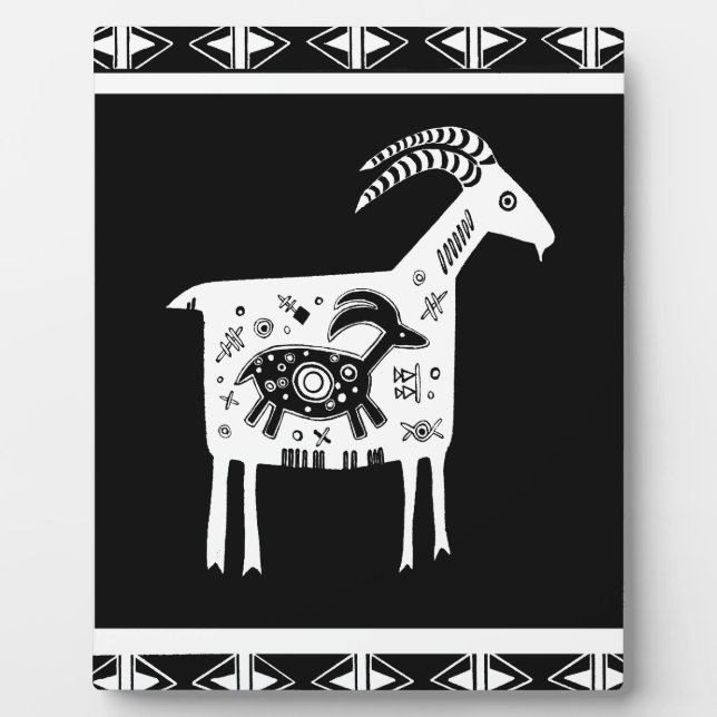 Mountain Mama Goat with Baby Plaque (Front)