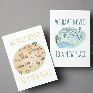 Mountain Map We Moved Announcement Postcard