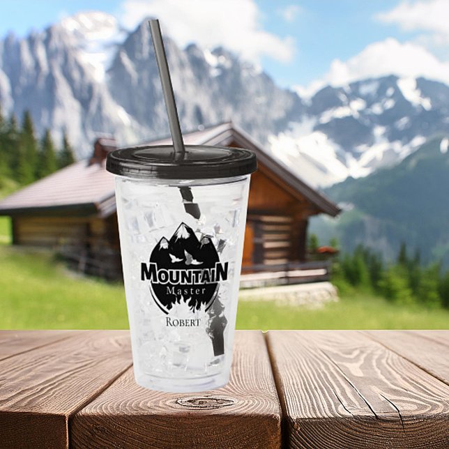 Mountain master, personalised hiker/biker  acrylic tumbler (Creator Uploaded)