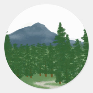 Mountain Meadow Trail Classic Round Sticker