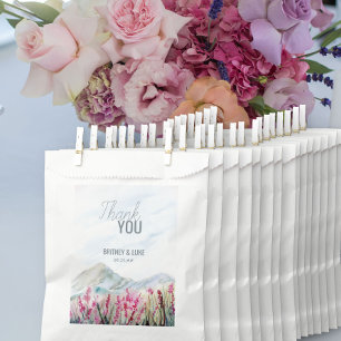 Mountain Meadow Watercolor Wedding Thank You Favour Bags