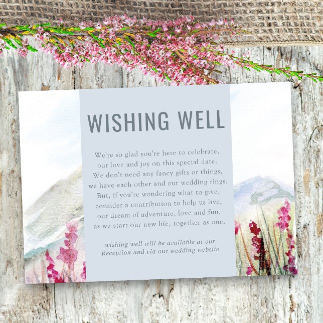 Mountain Meadow Wedding Wishing Well Enclosure Card (Wishing Well enclosure card with editable poem - Mountain Meadow Wedding Collection)