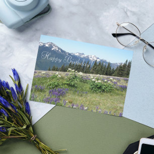 Mountain Meadow Wildflowers Birthday Card
