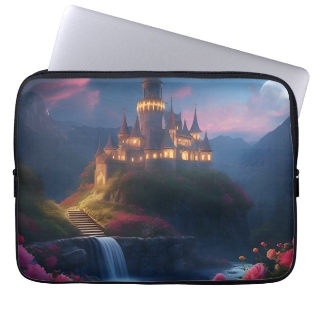 Mountain Midnight Castle Four Laptop Sleeve (Front)