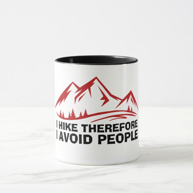 Mountain Minimal Outdoor Design hiking Mug (Center)