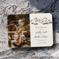 Mountain Minimalist Outdoor Wedding Save The Date