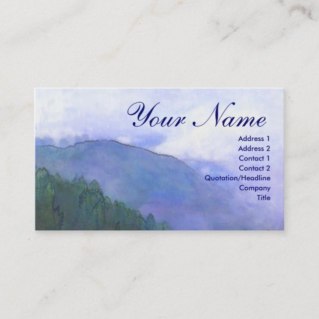 Mountain mist business card (Front)