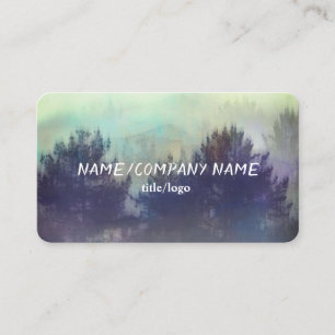 mountain mist pine trees nature art custom business card