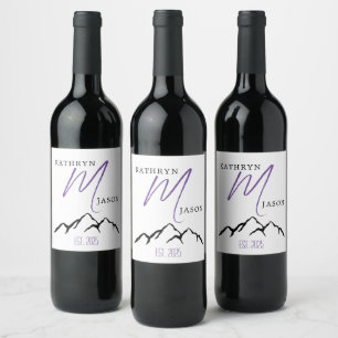 Mountain Monogram Wine Label